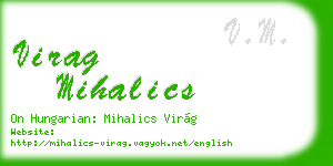 virag mihalics business card